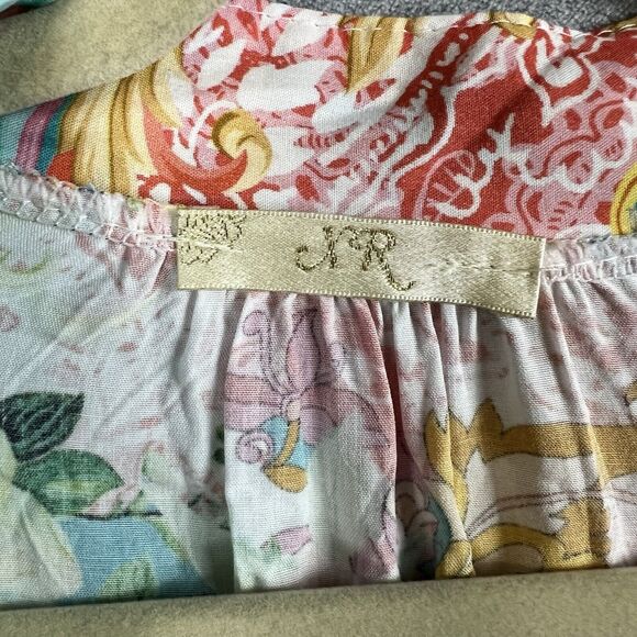 Women Dress  Large Made‎ In Italy Mix Print Patch Dress Fairy Bell Sleeve - Picture 7 of 12